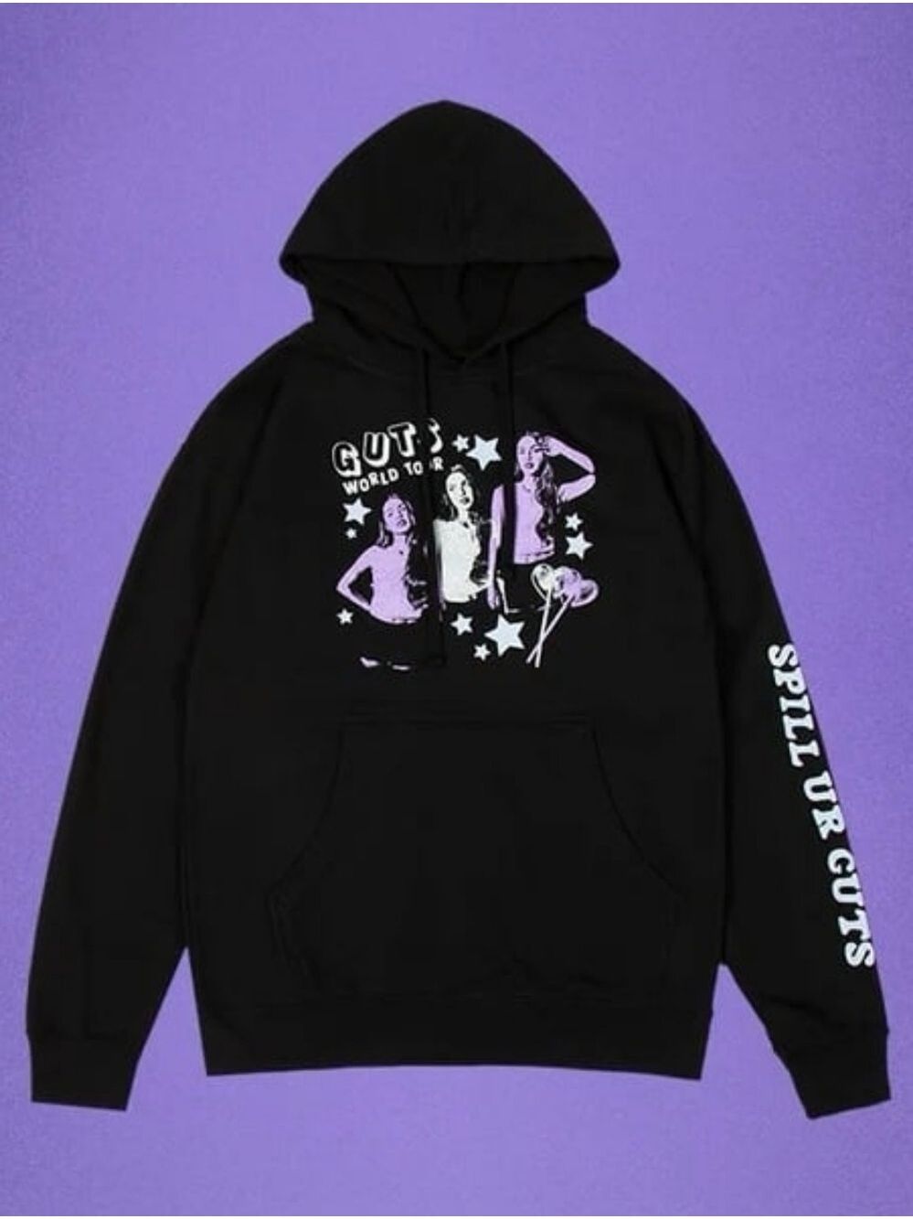 XL • Olivia Rodrigo GUTS World Tour Spill Your Guts Black Hoodie